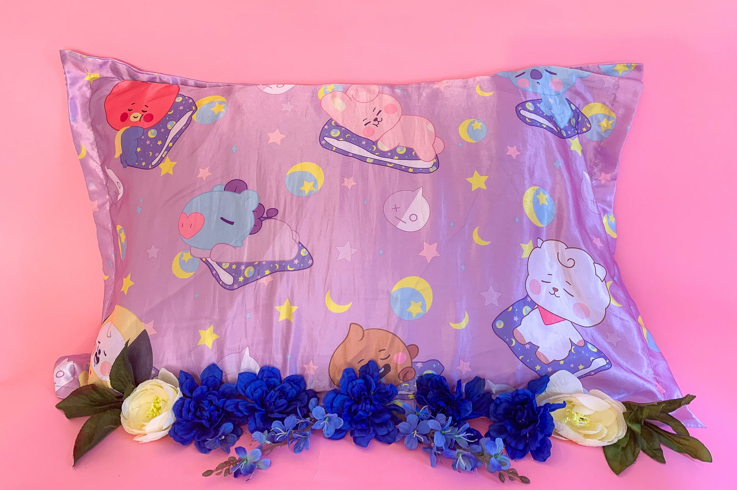 BT21 Themed Satin Pillowcase