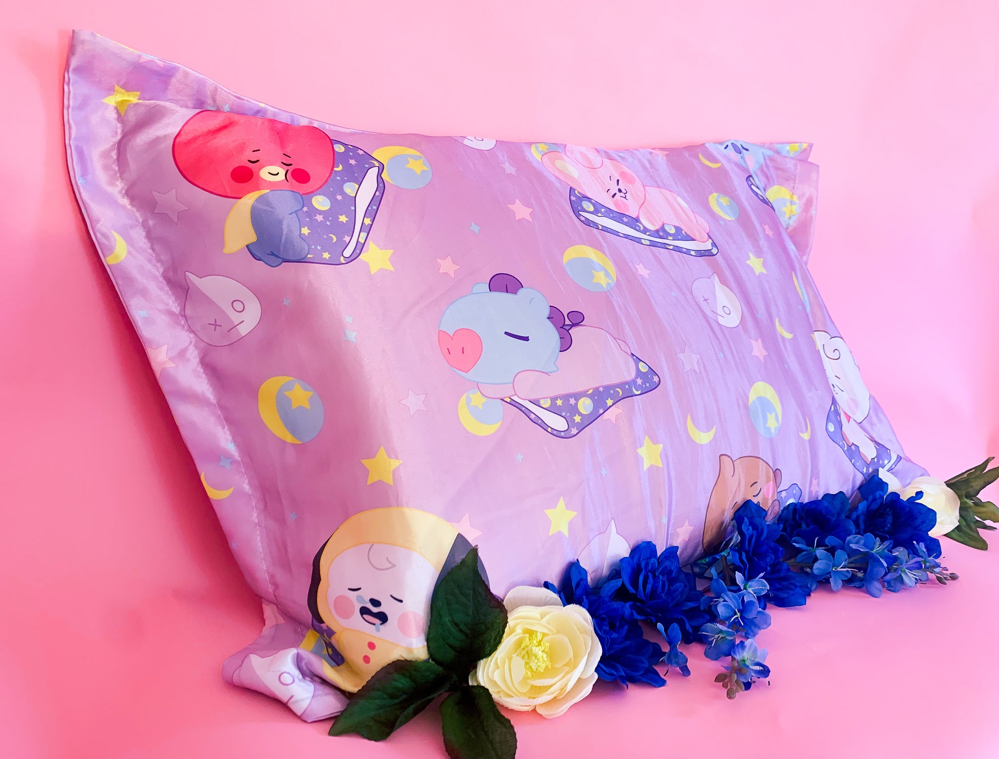 BT21 Themed Satin Pillowcase